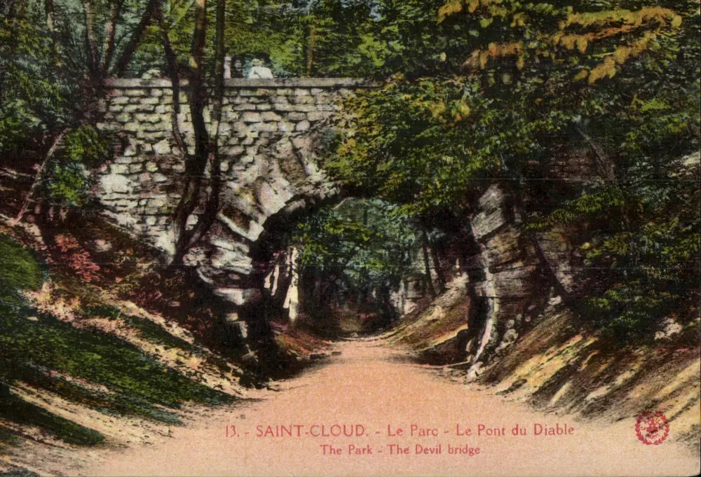 Saint-Cloud - O Parque - O Ponte do Diabo — Imp. fot. « L'Ange » Paris, n°13 - Frente
