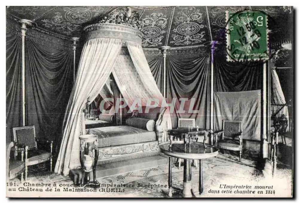 Schlafzimmer der Kaiserin Joséphine — im Schloss La Malmaison (RUEIL) — Verlag A. Ossart in Rueil - Vorderseite
