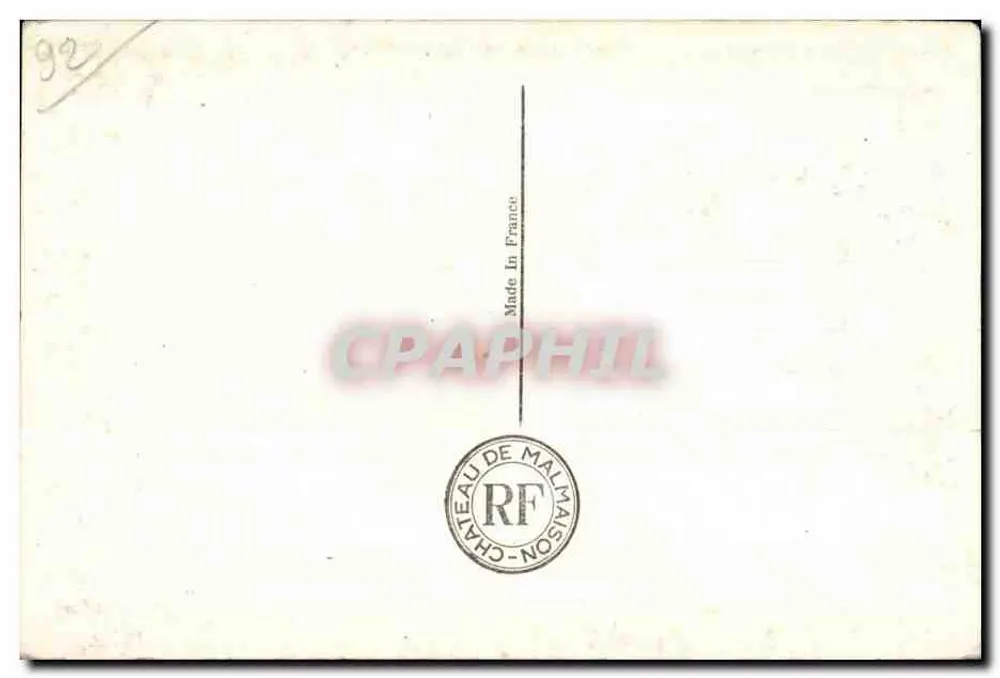Malmaison. Das Schloss und der Park, zur Zeit Napoleons I. — Serie 58 - Rückseite