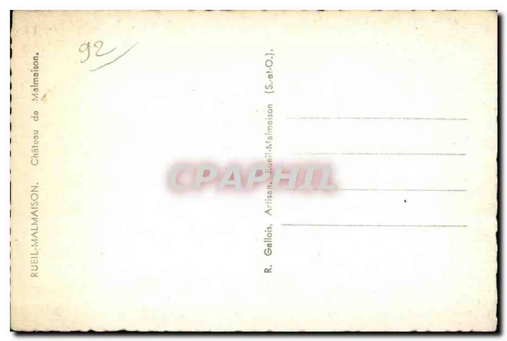 Zamek Malmaison — Rueil-Malmaison (S.-et-O.) — Artisen - Rewers