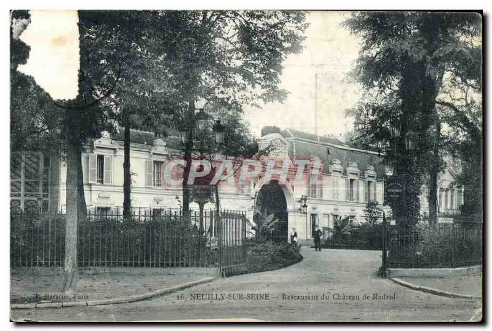 Neuilly-sur-Seine — Restaurant du Château de Madrid — P. Marquise, Paris - Vorderseite