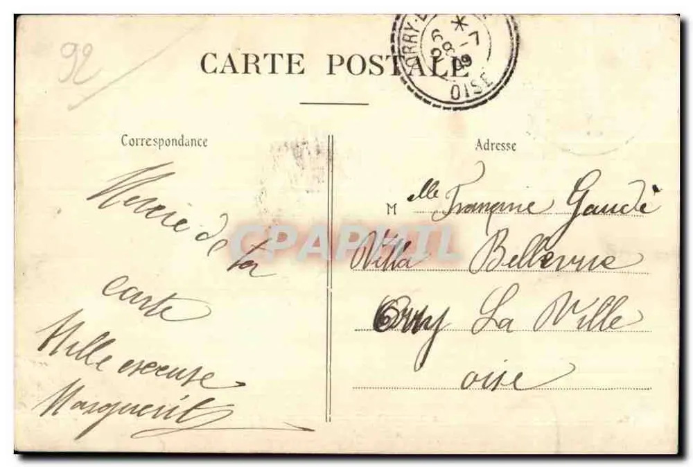 Neuilly-sur-Seine — Restaurant du Château de Madrid — P. Marquise, Paris - Rückseite