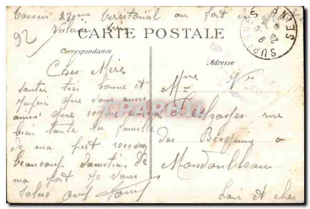 Fort du Mont-Valérien — Château Forbin-Janson — Wohnsitz des Commandanten de Lochnen — Commandant de Place im Jahr 1870 - Rückseite