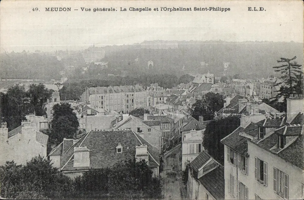 Meudon — Allgemeine Ansicht. Die Kapelle und das Waisenhaus Saint-Philippe — E.L.D. n°49 - Vorderseite