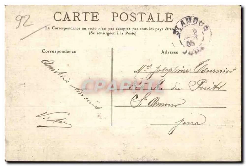 Floresta de Meudon — Lembrança da Floresta de Meudon — Editor não identificado, número de série não visível - Verso