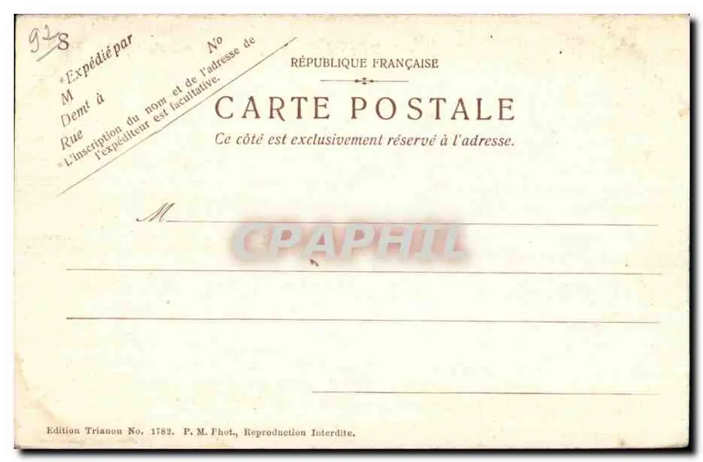 Ville-d'Avray — La Cappella del Re — Edizione Trianon No. 1782 - Verso