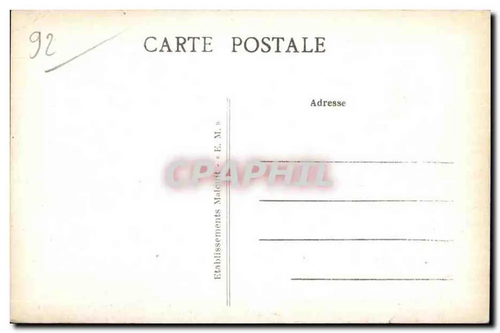 SÈVRES et BELLEVUE — Les Bords de la Seine — Etablissements E. M. - Rückseite
