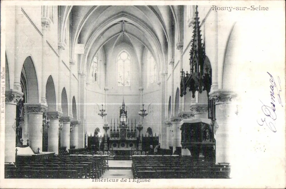 Innenansicht der Kirche — Rosny-sur-Seine — R. Girard phot. à Maltes - Vorderseite
