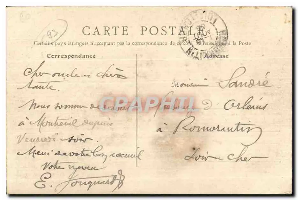 Montreuil-sous-Bois - Place de la République — B.F., Paris, n°4 - Rückseite