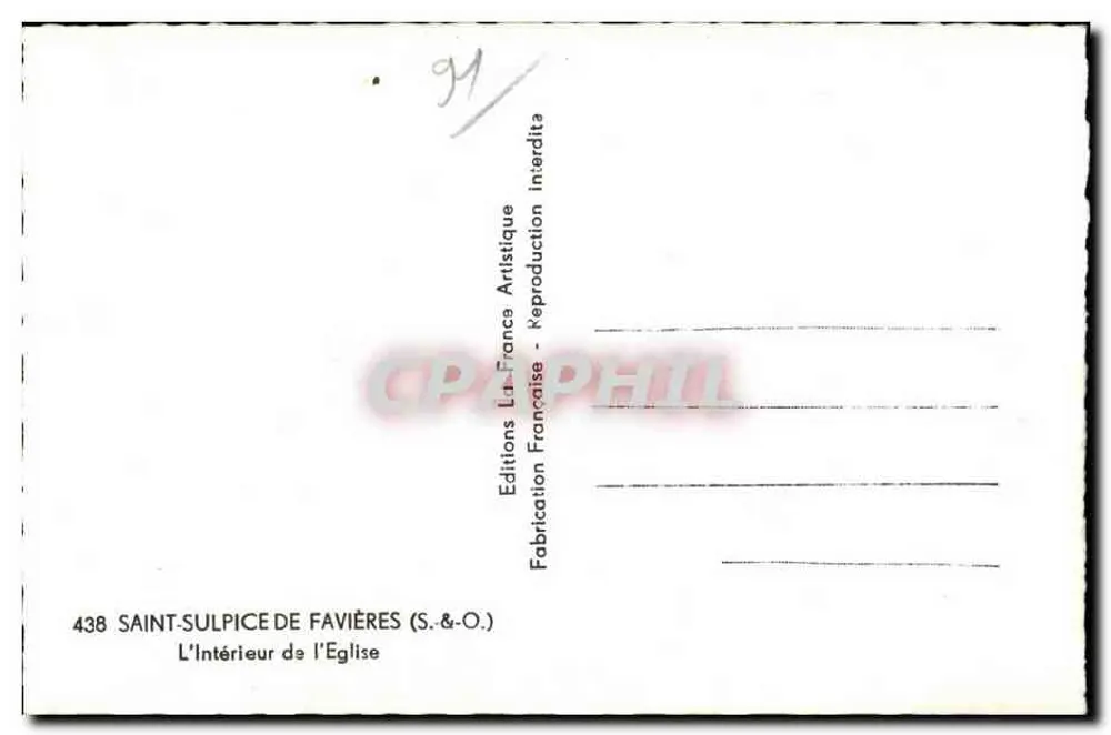 Saint-Sulpice de Favières — Innenansicht der Kirche — Éditions Franc-Asie - Rückseite