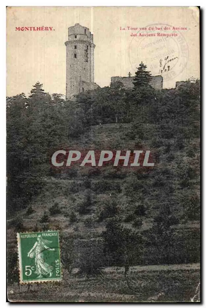 Montlhéry — De toren gezien van beneden de Oude Muren — uitgever niet zichtbaar - Voorkant