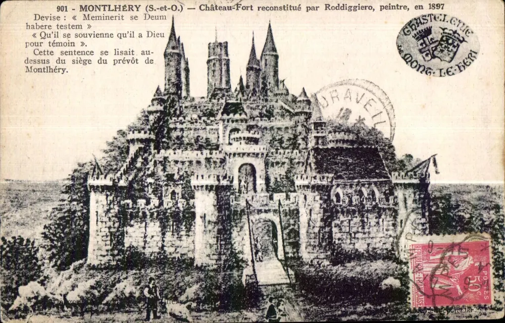 Montlhéry (S.-et-O.) — Castelo-forte reconstituído por Roddiggiero, pintor, em 1897 - Frente