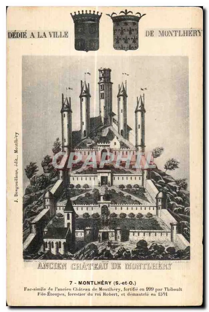 Antigo Castelo de Montlhéry — fac-símile — J. Dosgouillons, edição Montlhéry, n°7 - Frente