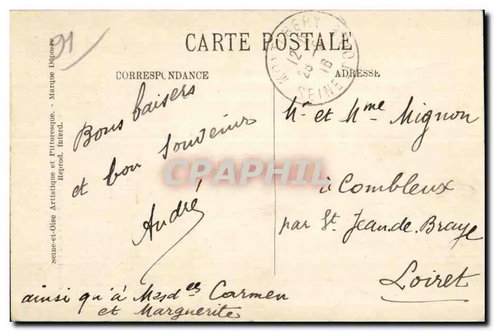 Montlhéry — Torre pittoresca — Colección Paul Allorge, Serie C n°12 - Reverso