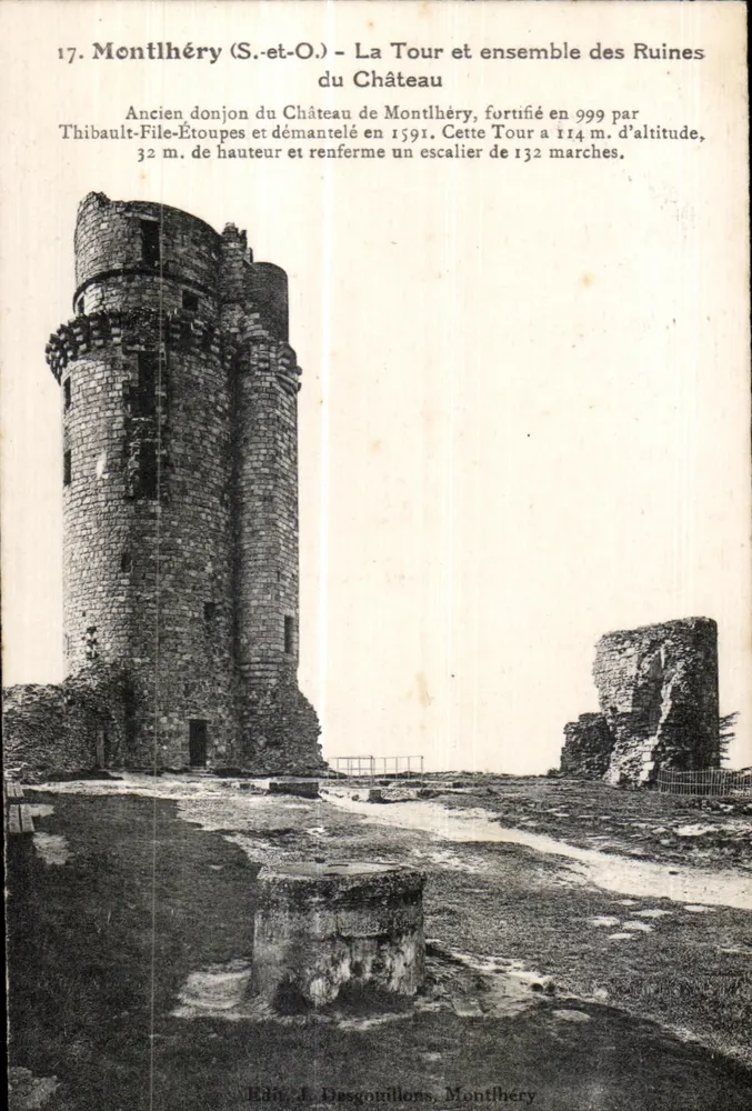 Montlhéry (S.-et-O.) — La Torre y conjunto de las ruinas del Castillo — Ed. J. Desgouillons, Montlhéry - Anverso
