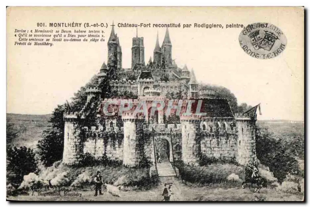 Montlhéry (S.-et-O.) — Castelo-Forte reconstruído por Rodigliero, pintor, em 1887 - Frente