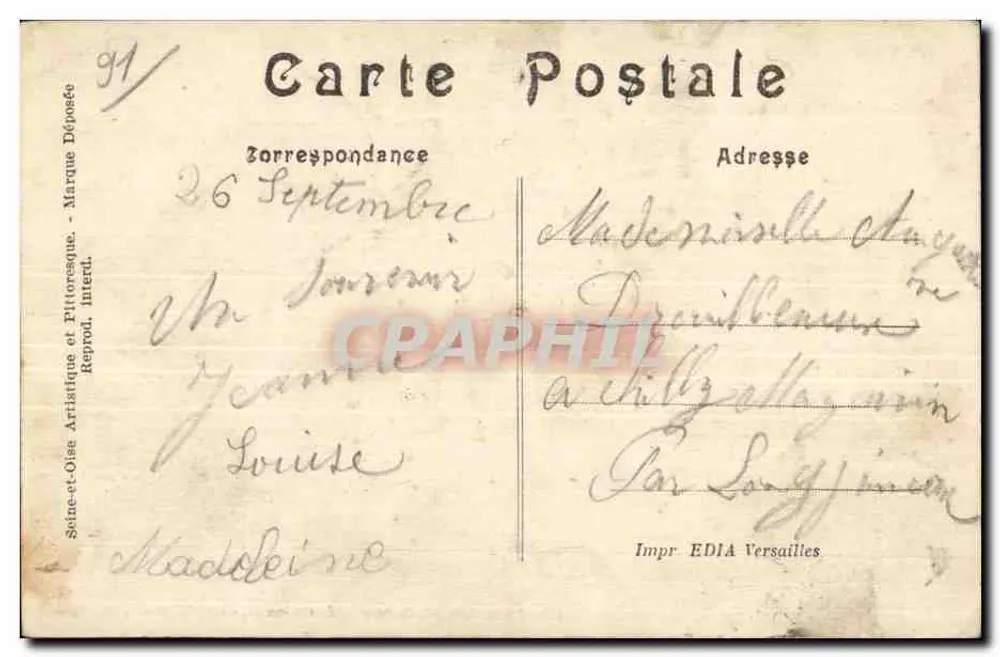 Montlhéry — Torre do Donjon — Coleção Paul Allorge, Série C a 12 - Verso