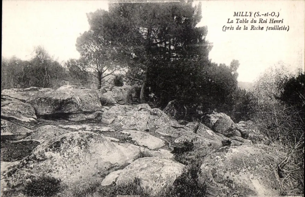 Milly (S.-et-O.) — Ansicht der Tafel des Königs Henri (bei der gefalteten Felsen) — Künstlerische Sammlung E. Fargeau, Etampes - Vorderseite