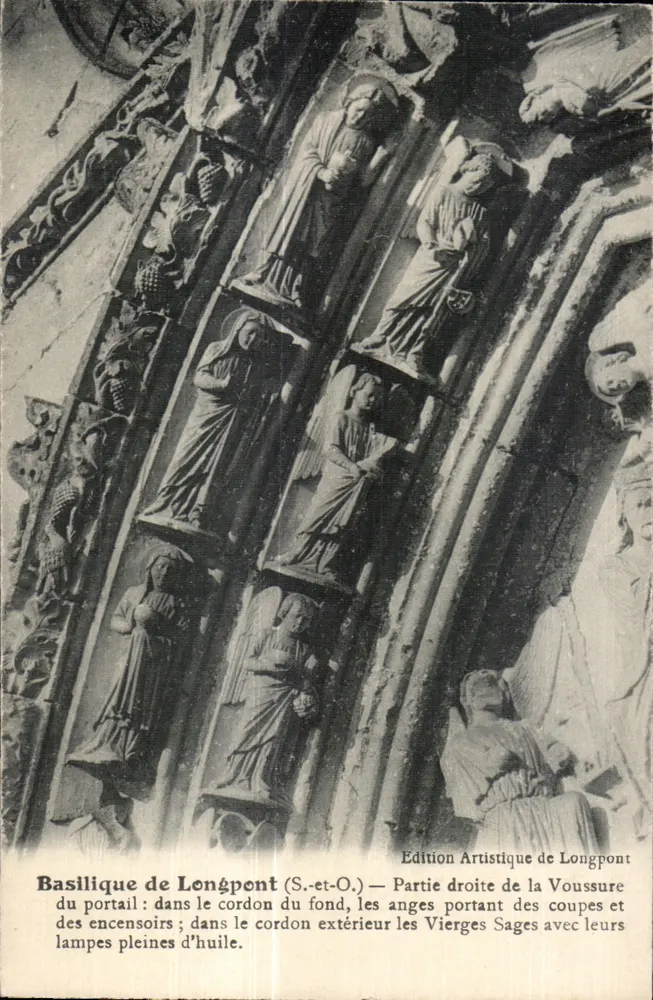 Basílica de Longpont (S.-et-O.) — Parte direita da Voussure do portal — Edição Artística de Longpont - Frente