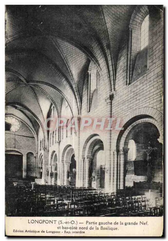 Longpont (S.-et-O.) — Linker kant van de grote nef en noordzijde van de basiliek — Artistieke uitgave van Longpont - Voorkant