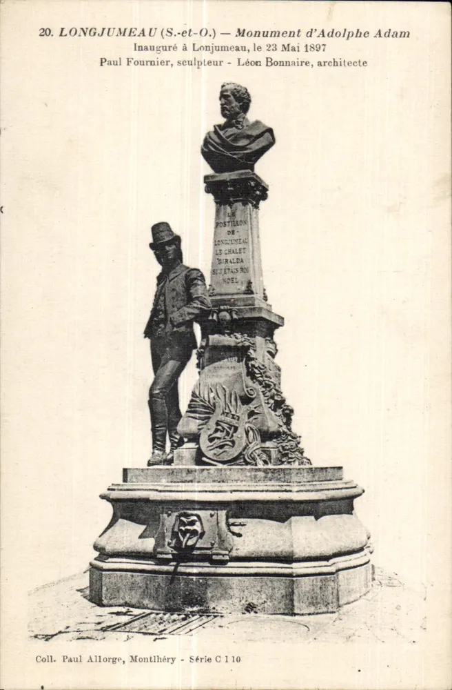 Longjumeau (S.-et-O.) — Monument van Adolphe Adam — Paul Fournier, beeldhouwer — Léon Bonnaire, architect - Voorkant