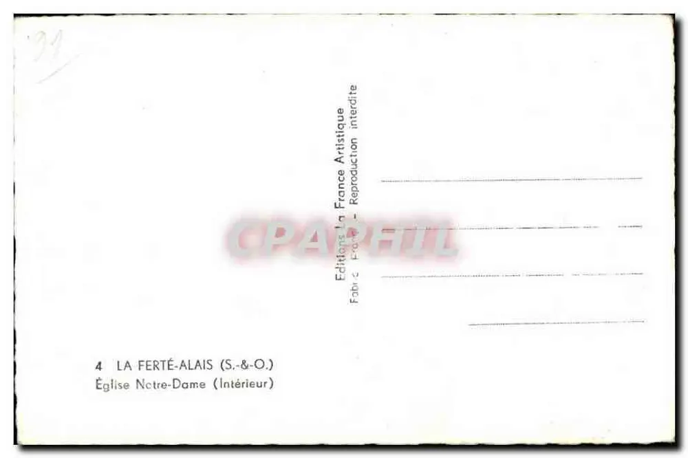 Igreja de Nossa Senhora — Interior — Edições La Ferté-Alais (S.&O.) - Verso