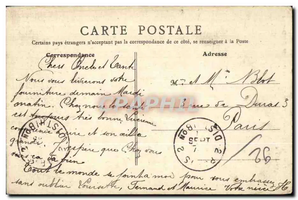 Garches (S.-et-O.) — Ein Eckbereich des Parks von Villeneuve-l'Étang — unbekannter Verleger, Nr. 19 - Rückseite