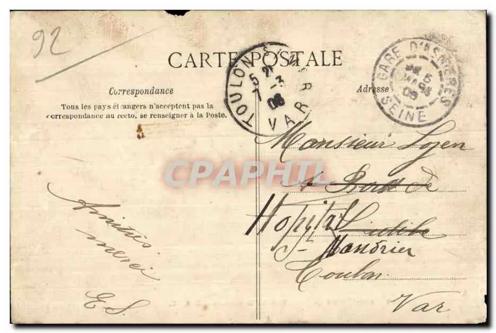 Asnières-sur-Seine — Rue de la Station — C.L.C. editor - Verso