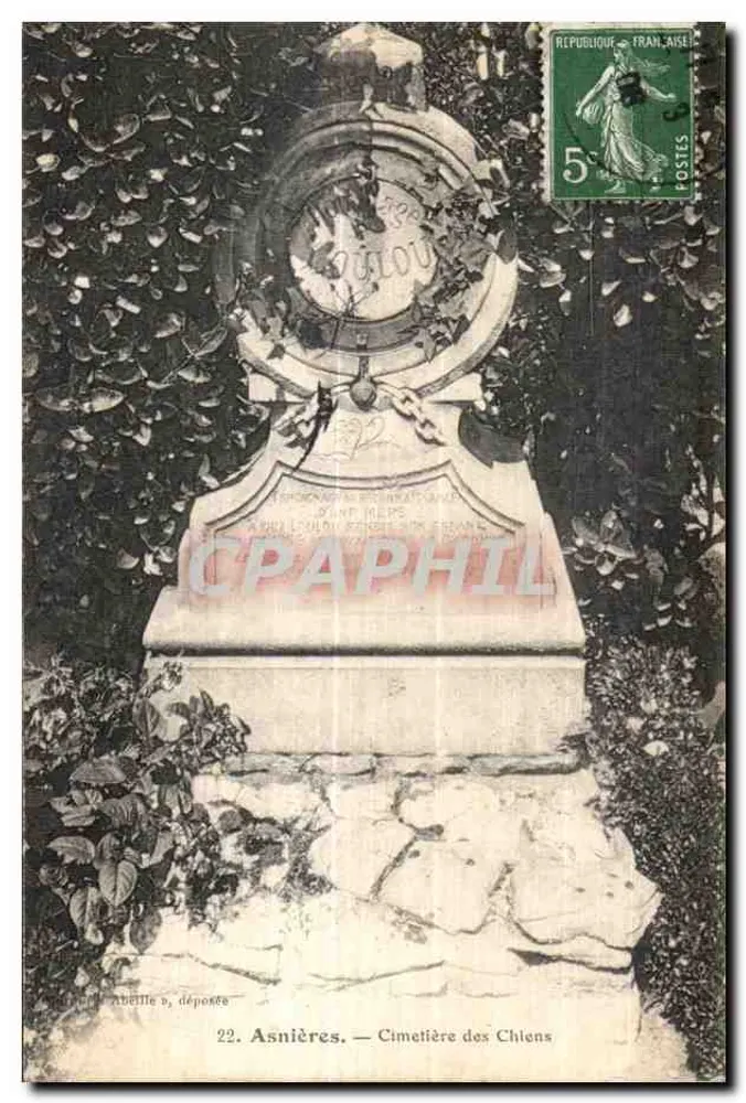 Asnières — Cimetière des Chiens — Denkmal für Hunde - Vorderseite