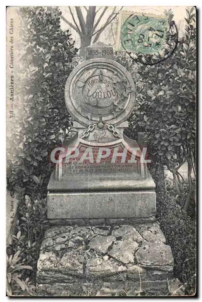 Tierfriedhof der Hunde - Anières — Gedenkstein 1895-1900 — B.F. Paris - Vorderseite