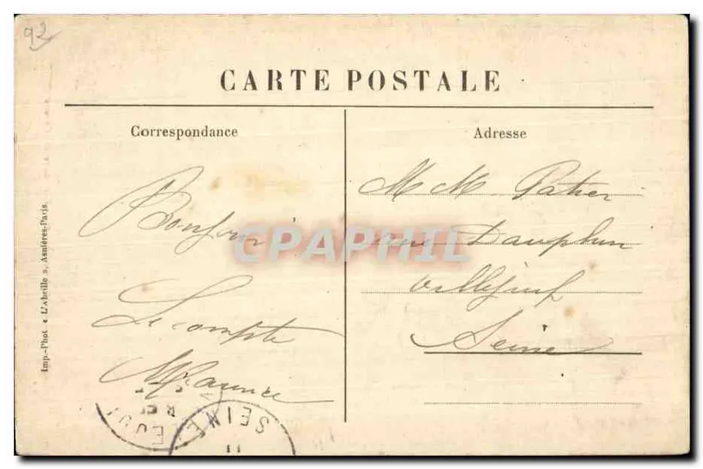 Friedhof der Hunde in Clichy-Asnières — Gedenkstein für ein Kind — Verlag L'Abeille, n°29 - Rückseite