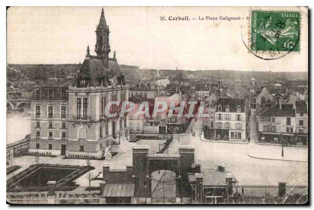 Cerbeil — A Praça Galignani — editor impressor não visível, n° de série 26 - Frente