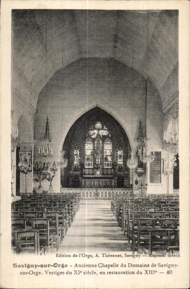 Savigny-sur-Orge — Stara kaplica dziedzictwa Savigny, ruiny z XI wieku, w trakcie restauracji z XIII wieku — Wydawnictwo Orge, A. Thévenet, Savigny — Reprodukcja zabroniona — n°40 - Awers