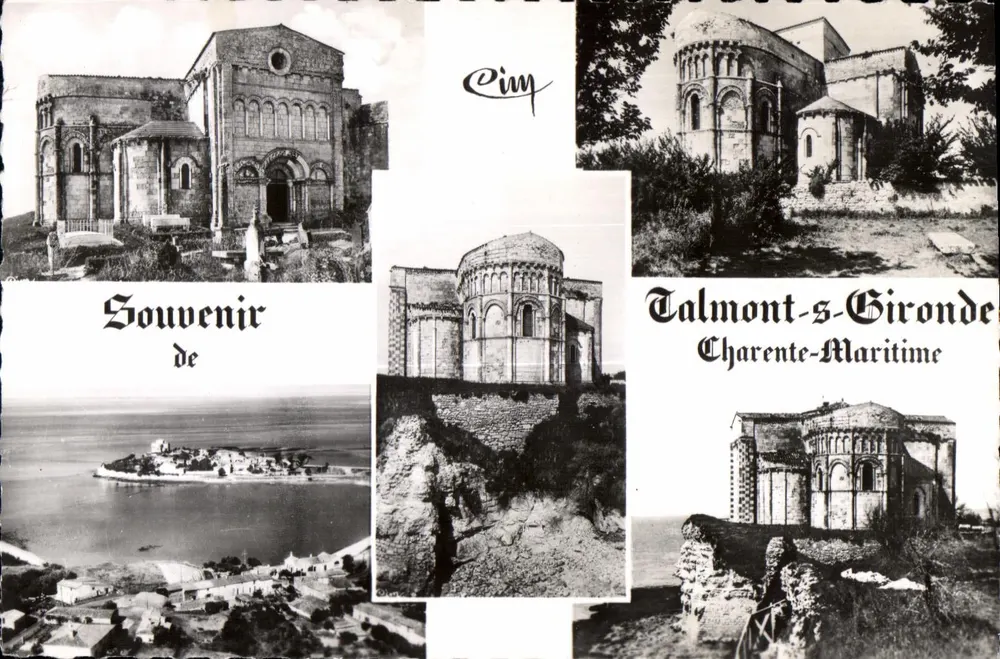 Iglesia románica de Talmont-sur-Gironde — Recuerdo de Charente-Maritime — Editor G. Macon - Anverso