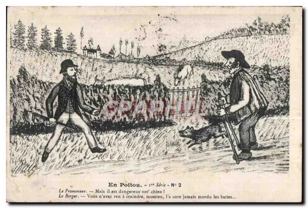 En Poitou — scène de promenade et de berger — éditeur En Poitou, 1ère Série N° 2 - Vorderseite