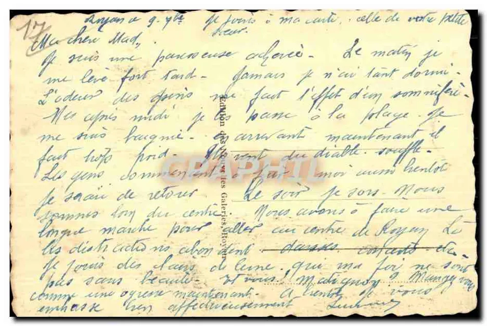 Pontaillac - Een hoekje van de strand — Uitgave van de Galerijen Ohnion - Achterkant