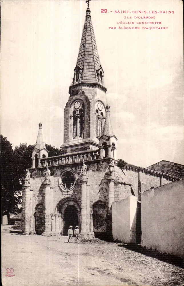 Saint-Denis-les-Bains — Kirche errichtet von Eleanor von Aquitanien — Phototypie Labouche Toulouse - Vorderseite