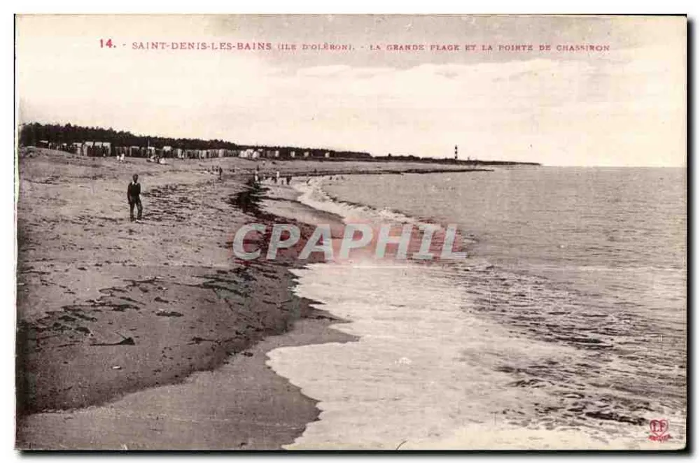 Saint-Denis-les-Bains (Ile d'Oléron) — Die Grande Plage und die Pointe de Chassiron — Phototypie Labouche, Toulouse - Vorderseite
