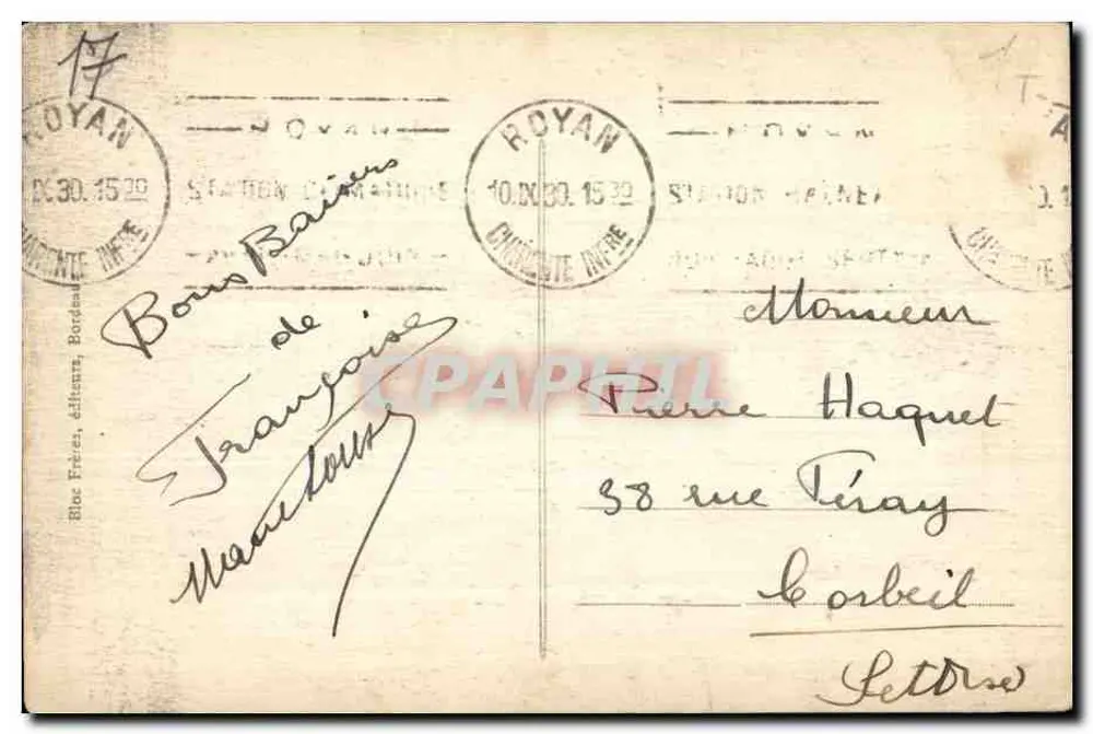 O Farol de Cordouan — Br. — Bloc Frères, Bordeaux, n°194 - Verso