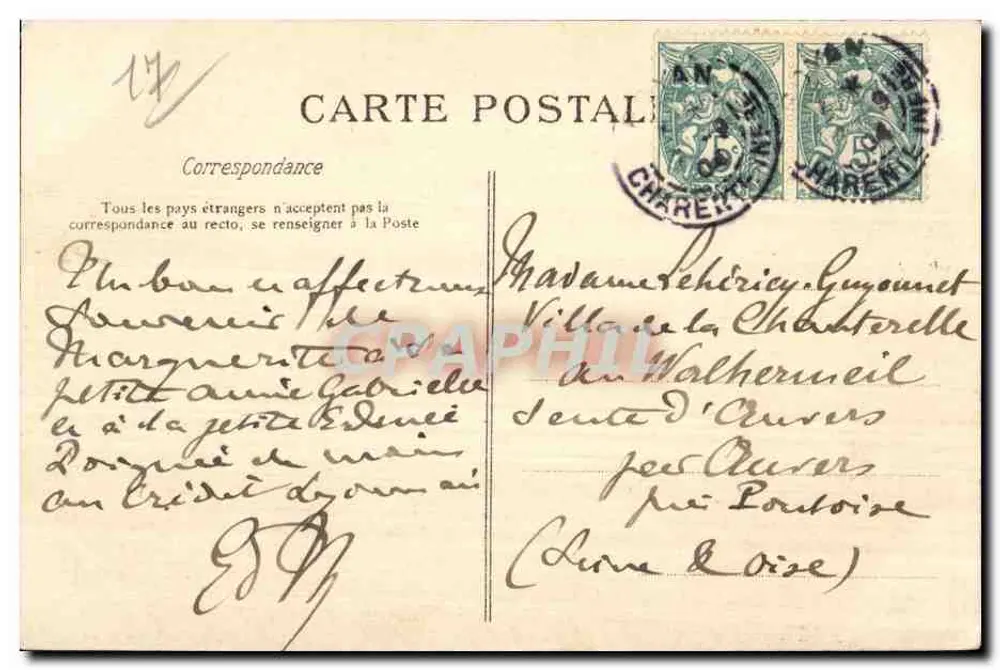 Royan : Praia do Chay — Bilhete postal antigo n°20 — editor: Impressora de Royan - Verso