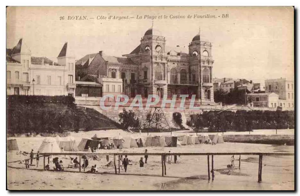 Royan — Côte d'Argent — Die Strandpromenade und das Casino von Foncillon — Bloc Frères, Bordeaux — n° 96 - Vorderseite
