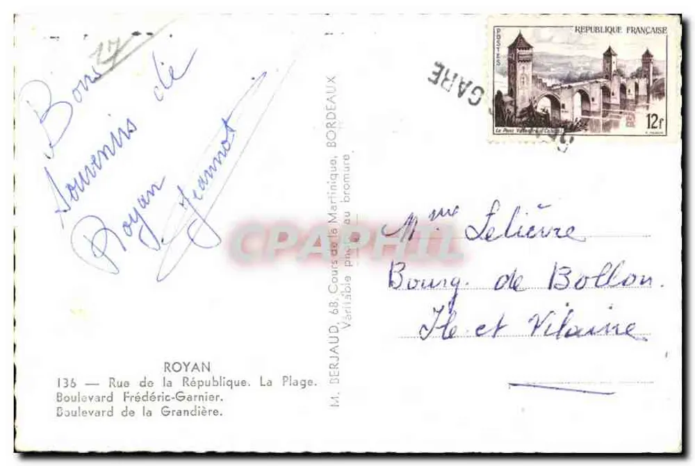 Royan — Blick auf den Strand und die Straßen — Verlag Tita - Rückseite
