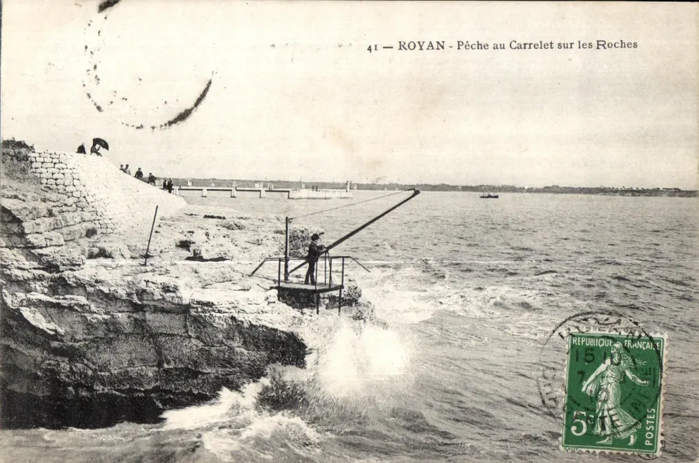 Royan — Fischen mit dem Carrelet auf den Felsen — unbekannter Verlag, Nr. 41 - Vorderseite