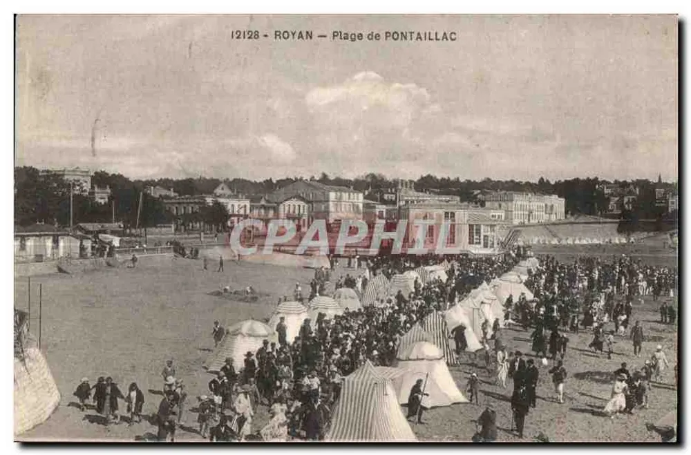 Royan — Praia de Pontaillac — Bilhete postal antigo n°12128 - Frente