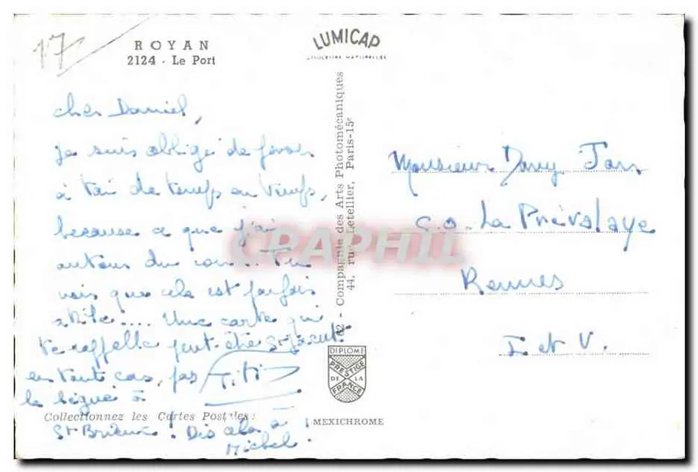 Porto de Royan — visão dos barcos — Lumicap - Verso