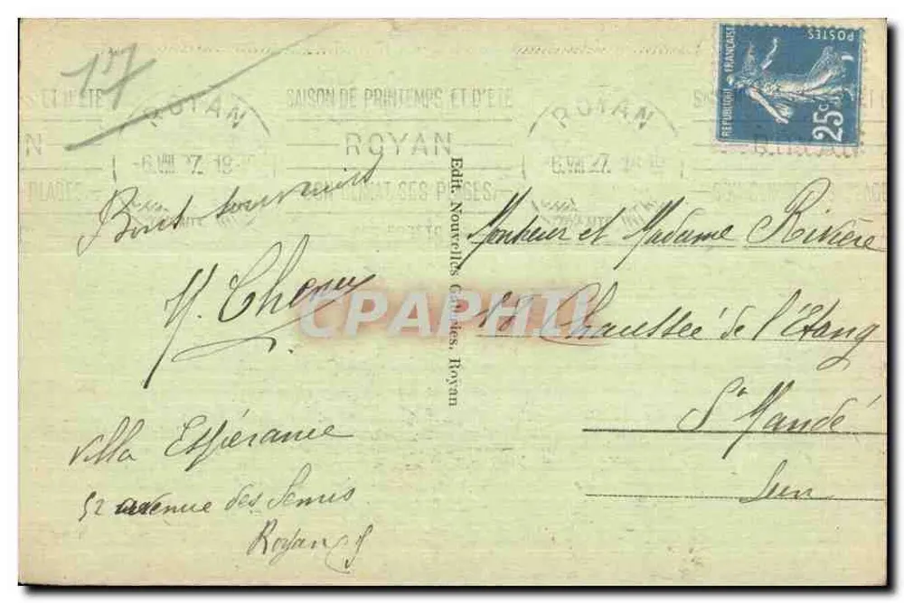 Royan - Die Gärten des Square Bolton — Verlag Ed. Nouvelles Cartes Royan, Nr. 39 - Rückseite