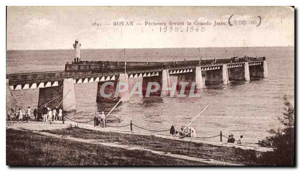 Royan — Pescadores diante da Grande Jetée — 2842 - Frente