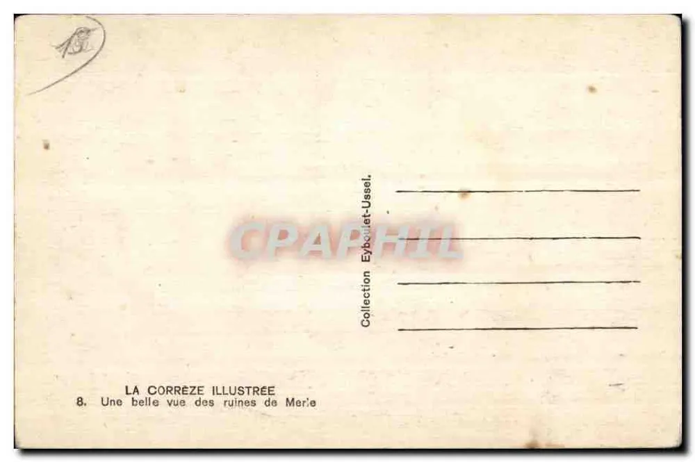 Ruinen von Meria — La Corrèze illustriert, Nr. 8 — Sammlung Eyboulet-Ussel - Rückseite
