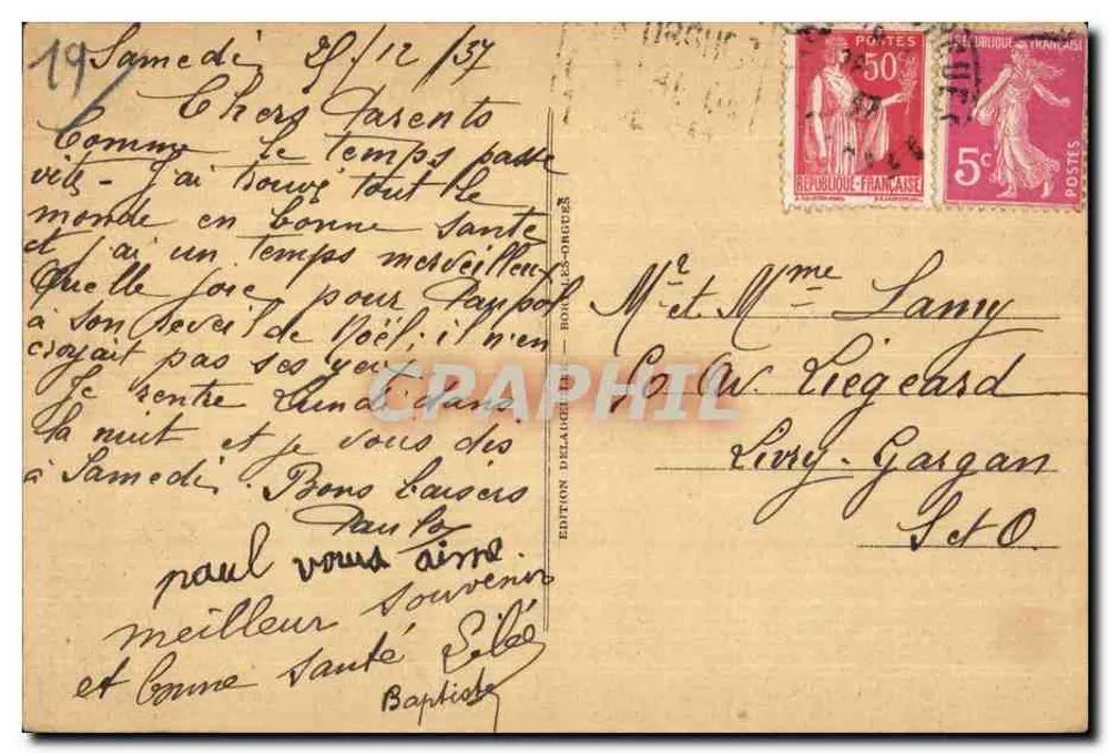 Margens da Dordogne — BORT-LES-ORGUES — Edição Delaigue - Verso