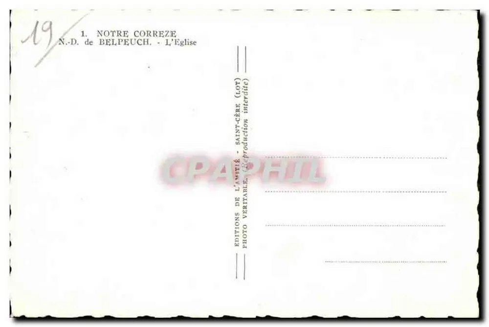 Nossa Senhora de Belpeuch — A Igreja — Éditions de L'Amilé (Lote) - Verso
